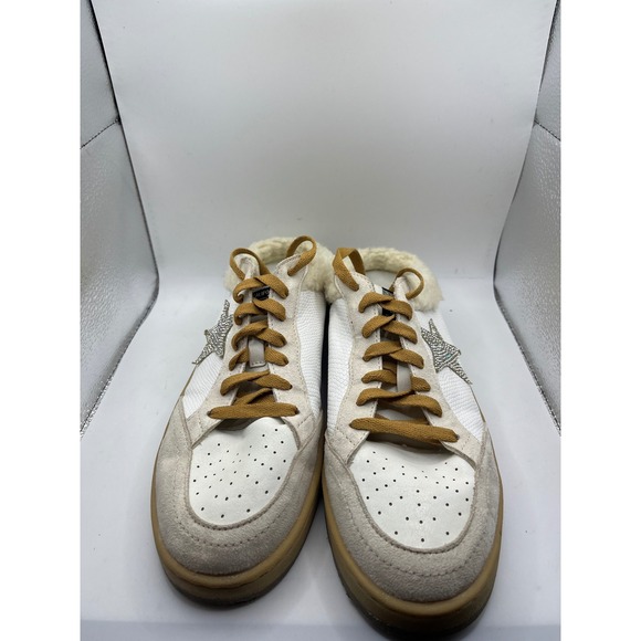 Miracle Miles Shoes - Miracle Miles White Sherpa Lined Sneakers Star Embellished Women Size 9 Shoes